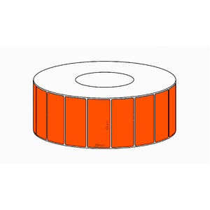 65x30mm Orange Direct Thermal Permanent Label, 4550 per roll, 76mm core