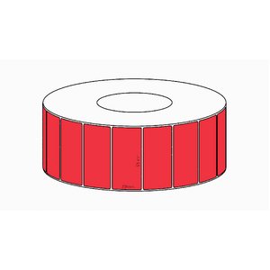 65x30mm Red Direct Thermal Permanent Label, 4550 per roll, 76mm core