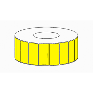 65x30mm Yellow Direct Thermal Permanent Label, 4550 per roll, 76mm core