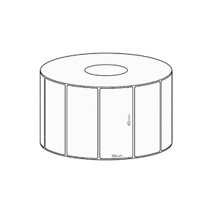 65x30mm Transfer Permanent Label, 4550 per roll, 76mm core