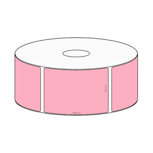 65x95mm Pink Direct Thermal Permanent Label, 500 per roll, 38mm core