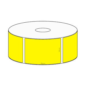 65x95mm Yellow Direct Thermal Permanent Label, 500 per roll, 38mm core