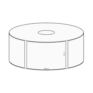 65x95mm Direct Thermal Permanent Label, 500 per roll, 38mm core