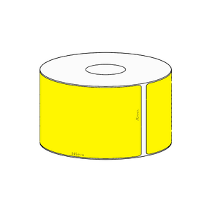 70x145mm Yellow Direct Thermal Permanent Label, 350 per roll, 38mm core