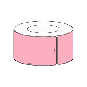 70x145mm Pink Direct Thermal Permanent Label, 1000 per roll, 76mm core