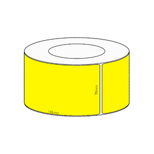 70x145mm Yellow Direct Thermal Permanent Label, 1000 per roll, 76mm core