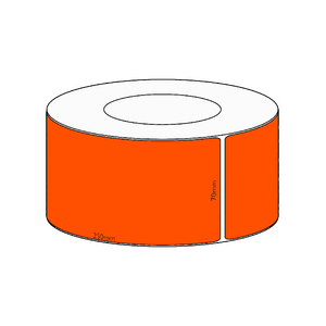 70x250mm Orange Direct Thermal Permanent Label, 600 per roll, 76mm core