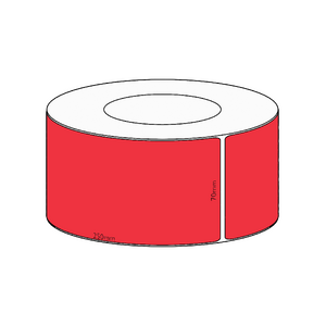 70x250mm Red Direct Thermal Permanent Label, 600 per roll, 76mm core