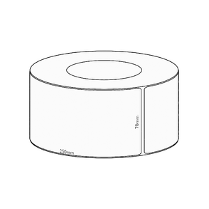 70x250mm Direct Thermal Permanent Label, 600 per roll, 76mm core