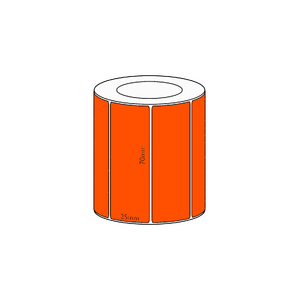 70x25mm Orange Direct Thermal Permanent Label, 1800 per roll, 38mm core
