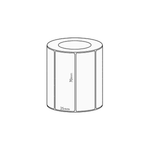 70x25mm Direct Thermal Permanent Label, 1800 per roll, 38mm core