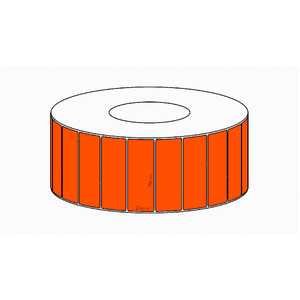 70x25mm Orange Direct Thermal Permanent Label, 5350 per roll, 76mm core