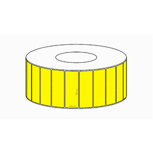 70x25mm Yellow Direct Thermal Permanent Label, 5350 per roll, 76mm core