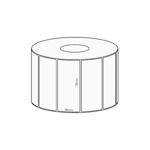 70x30mm Direct Thermal Permanent Label, 1500 per roll, 38mm core