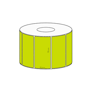 70x35mm Green Direct Thermal Permanent Label, 1300 per roll, 38mm core