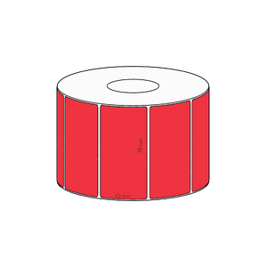 70x35mm Red Direct Thermal Permanent Label, 1300 per roll, 38mm core