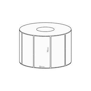 70x35mm Transfer Permanent Label, 3950 per roll, 76mm core