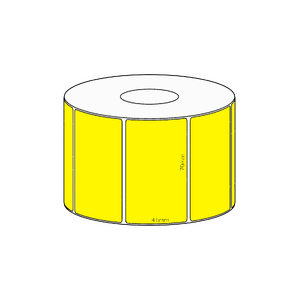 70x41mm Yellow Direct Thermal Permanent Label, 1150 per roll, 38mm core