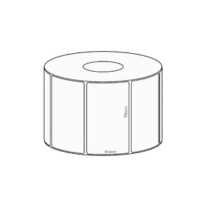 70x41mm Transfer Permanent Label, 3400 per roll, 76mm core