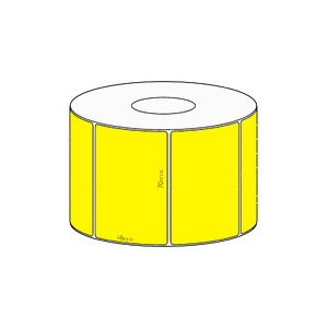 70x48mm Yellow Direct Thermal Permanent Label, 1000 per roll, 38mm core