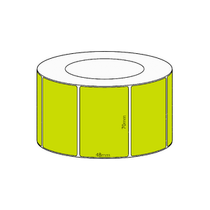 70x48mm Green Direct Thermal Permanent Label, 2950 per roll, 76mm core