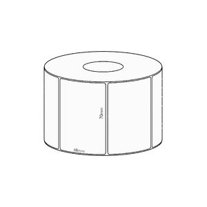 70x48mm Transfer Permanent Label, 2950 per roll, 76mm core