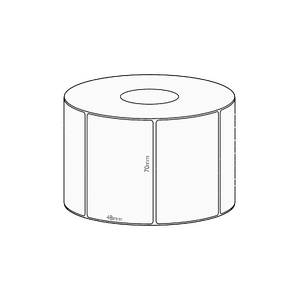 70x48mm Transfer Permanent Label, 1000 per roll, 38mm core