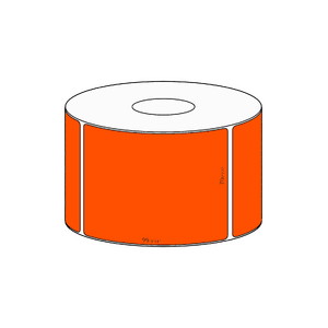 70x99mm Orange Direct Thermal Permanent Label, 500 per roll, 38mm core