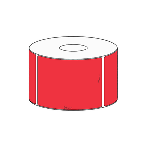 70x99mm Red Direct Thermal Permanent Label, 500 per roll, 38mm core