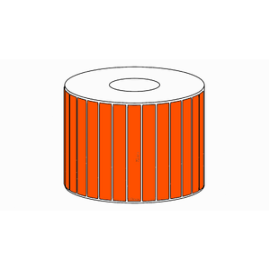 75x10mm Orange Direct Thermal Permanent Label, 3850 per roll, 38mm core