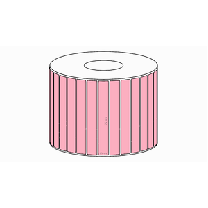 75x10mm Pink Direct Thermal Permanent Label, 3850 per roll, 38mm core