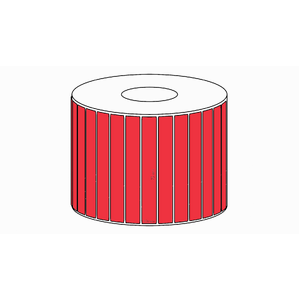 75x10mm Red Direct Thermal Permanent Label, 3850 per roll, 38mm core