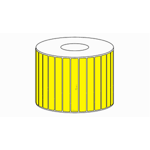 75x10mm Yellow Direct Thermal Permanent Label, 3850 per roll, 38mm core