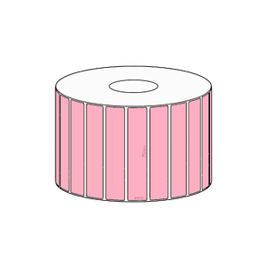 75x15mm Pink Direct Thermal Permanent Label, 2800 per roll, 38mm core