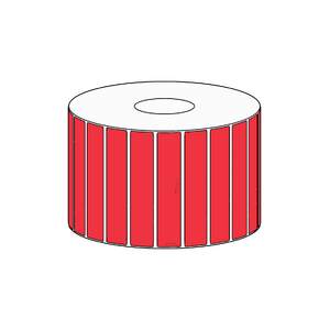 75x15mm Red Direct Thermal Permanent Label, 2800 per roll, 38mm core