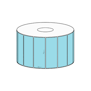 75x28mm Blue Direct Thermal Permanent Label, 1600 per roll, 38mm core