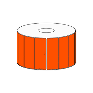 75x28mm Orange Direct Thermal Permanent Label, 1600 per roll, 38mm core