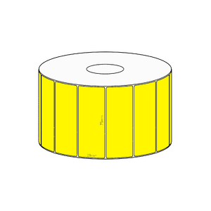 75x28mm Yellow Direct Thermal Permanent Label, 1600 per roll, 38mm core