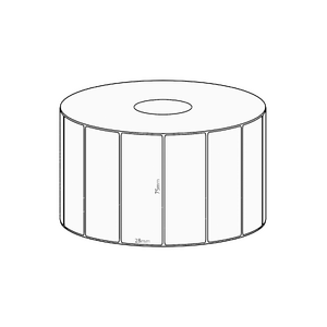 75x28mm Transfer Permanent Label, 1600 per roll, 38mm core