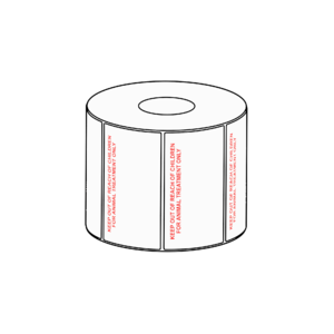 75 x 40mm Animal Treatment Only Label, 1000 per roll, 38mm core