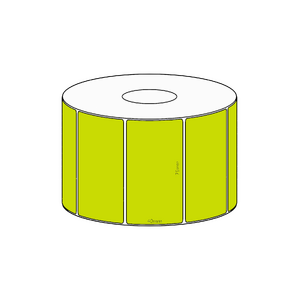 75x40mm Green Direct Thermal Permanent Label, 1150 per roll, 38mm core