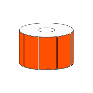 75x40mm Orange Direct Thermal Permanent Label, 1150 per roll, 38mm core