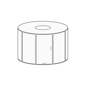 75x40mm Transfer Permanent Label, 1150 per roll, 38mm core