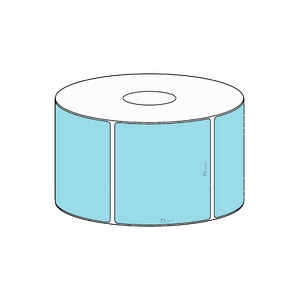 75x73mm Blue Direct Thermal Permanent Label, 650 per roll, 38mm core
