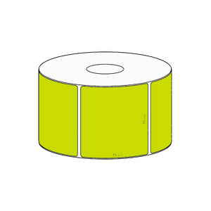 75x73mm Green Direct Thermal Permanent Label, 650 per roll, 38mm core