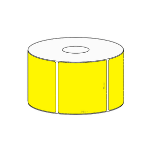 75x73mm Yellow Direct Thermal Permanent Label, 650 per roll, 38mm core