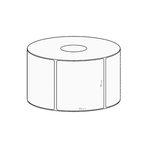 75x73mm Direct Thermal Permanent Label, 650 per roll, 38mm core