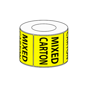 75x73mm Mixed Carton Label, 1000 per roll