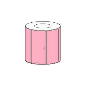 78x35mm Pink Direct Thermal Permanent Label, 1300 per roll, 38mm core