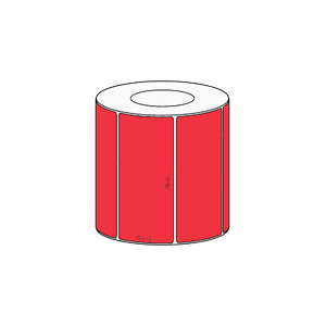 78x35mm Red Direct Thermal Permanent Label, 1300 per roll, 38mm core